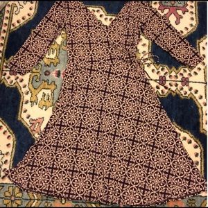London Times Faux Wrap Dress Burgundy Cream 12